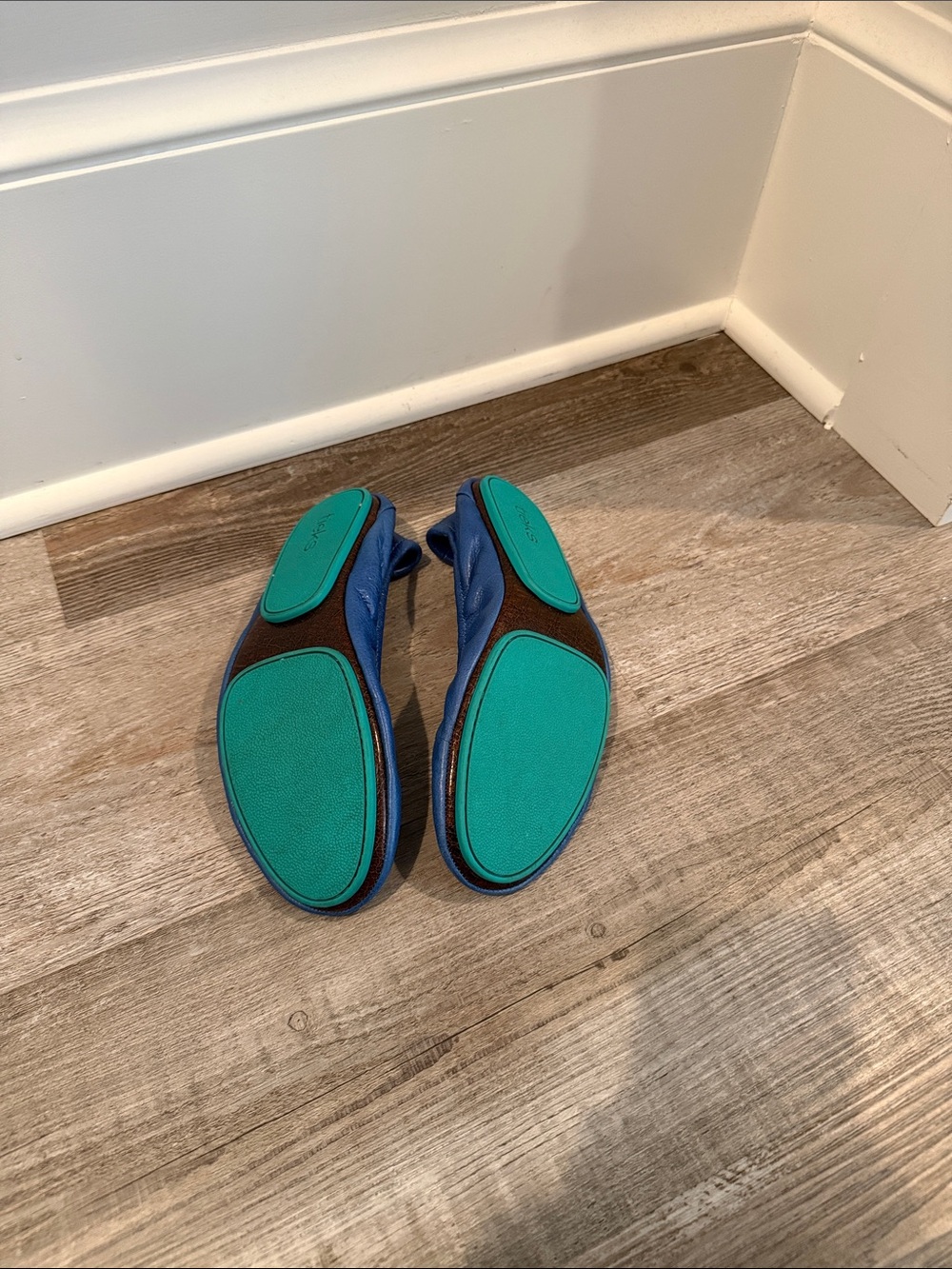 Tieks Blue Leather Ballet Flats - Picture 2 of 3